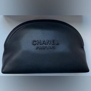 Chanel Parfums Black Leather Pouch